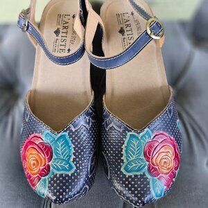 L'Artiste by Spring Step Lizzie-Rose Navy Multi Size 36 (US 5.5/6)